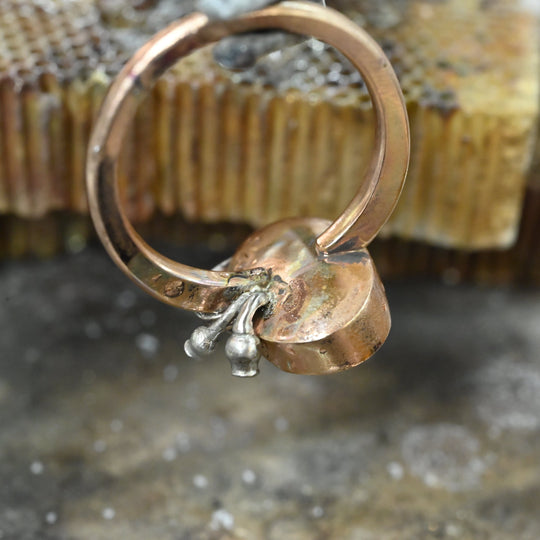 ‘Gumleaf’ 3.17ct Australian Blue/Green Boulder Opal Rose Gold Ring Jason Ree Design