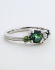 'Rockpool' 0.62ct Green Australian Sapphire & Diamond Platinum Ring Ring Jason Ree Design