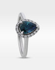 ‘Eden’ 1.12ct Teal Australian Sapphire & Diamond Platinum Ring Ring Jason Ree Design