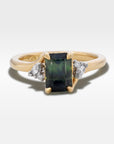 ‘Lily’ 1.51ct Green Australian Emerald-cut Sapphire & Diamond Ring Ring Jason Ree Design