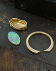‘Gumleaf’ 1.90ct Australian Crystal Opal 18ct Yellow Gold Ring Ring Jason Ree Design