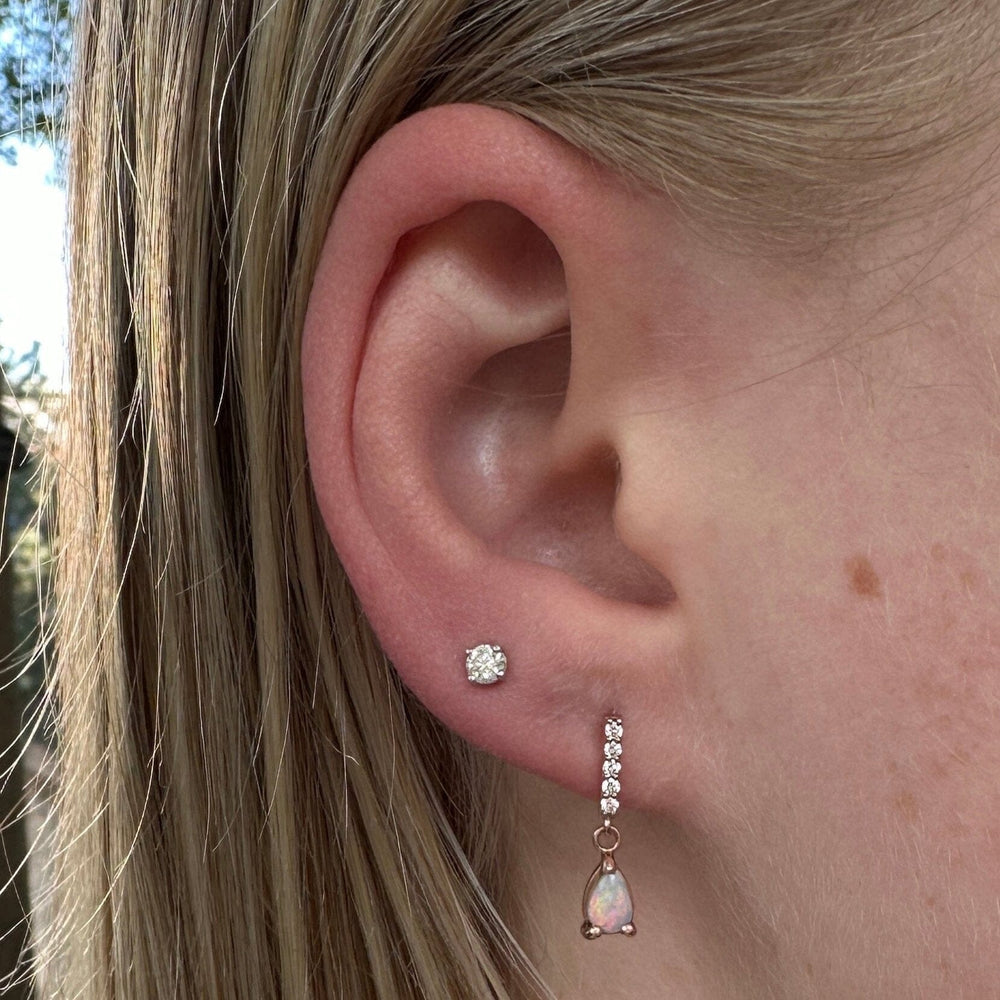 ‘Isabeau’ Crystal Opal & Diamond Rose Gold Earrings Earrings Jason Ree Design