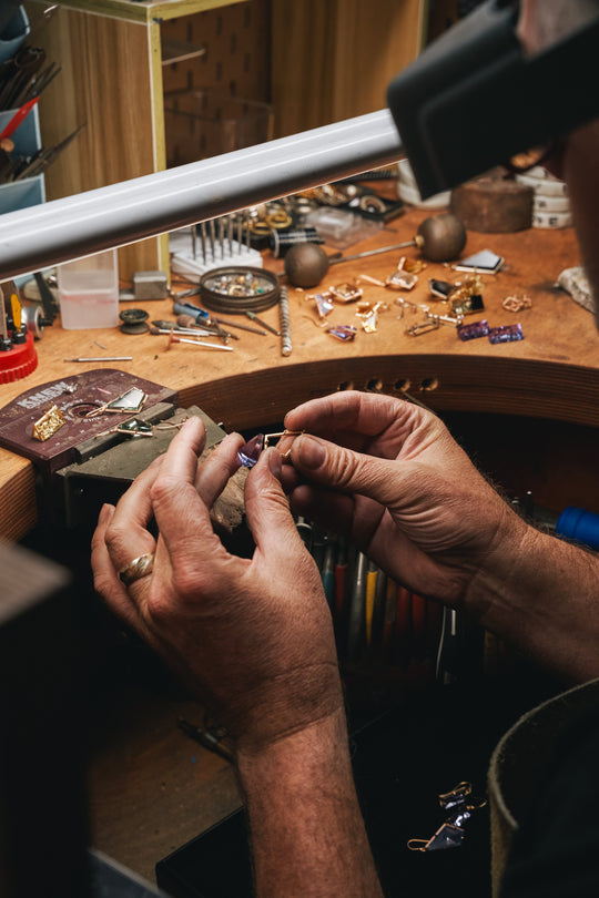 ‘Summit’ Amethyst & Silver Pearl White Gold Earrings Earrings Jason Ree Design