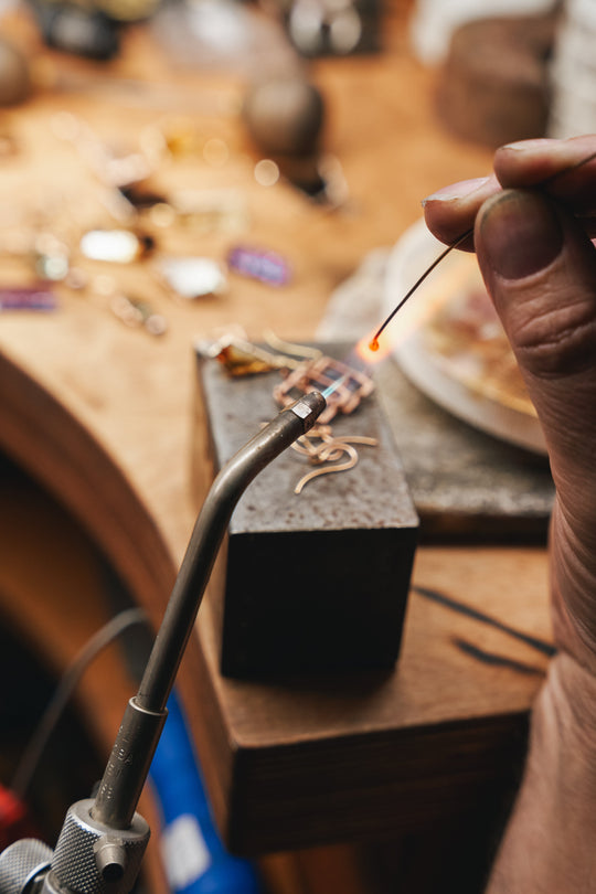 ‘Peak’ Citrine & Bronze Pearl Yellow Gold Earrings