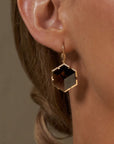 ‘Plateau’ Smokey Quartz Yellow Gold Earrings