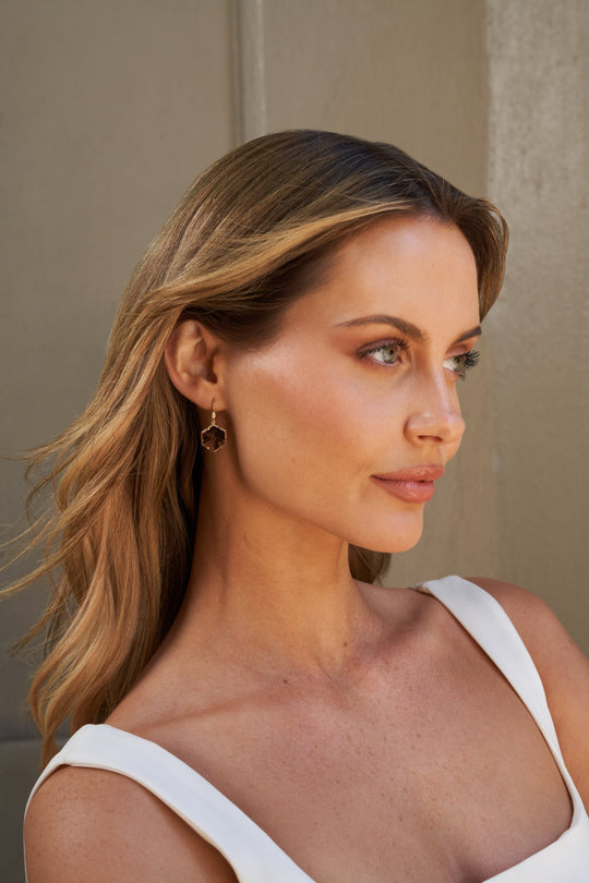 ‘Mesa’ Smokey Quartz Yellow Gold Earrings Earrings Jason Ree Design