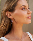‘Summit’ Amethyst & Silver Pearl White Gold Earrings Earrings Jason Ree Design