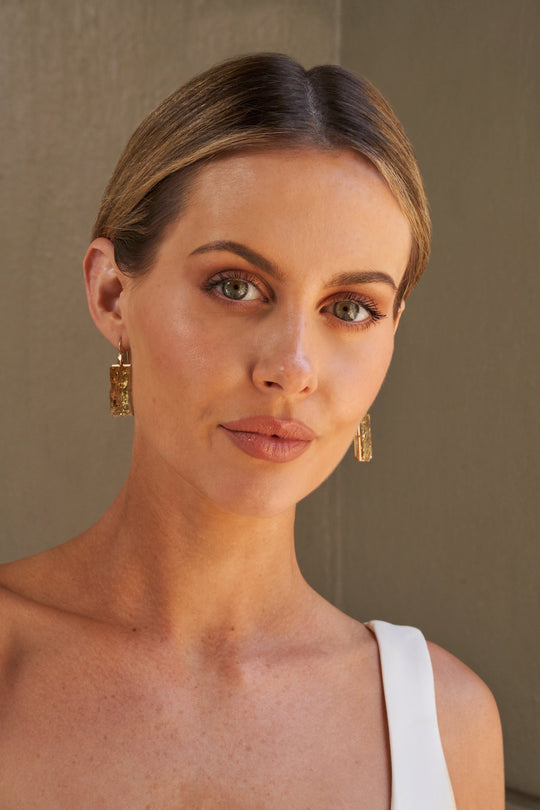 ‘Crevasse’ Rose Gold Champagne Quartz Earrings Earrings Jason Ree Design