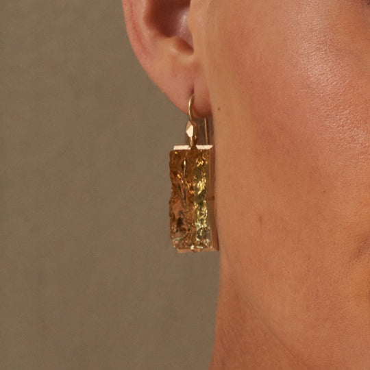 ‘Crevasse’ Rose Gold Champagne Quartz Earrings Earrings Jason Ree Design