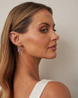 ‘Peak’ Lavender Quartz & Peacock Pearl Rose Gold Earrings Earrings Jason Ree Design