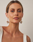 ‘Geode’ Rutilated Champagne Quartz & Diamond Drop Rose Gold Earrings