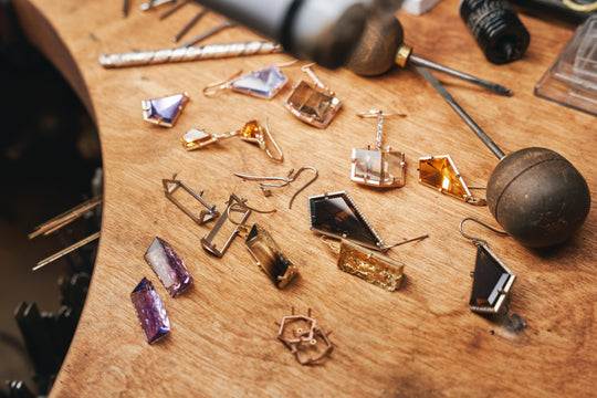 ‘Abyss’ Smokey Quartz & Diamond White Gold Earrings Earrings Jason Ree Design