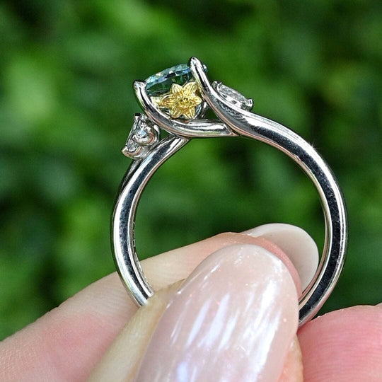 ‘Talia’ 1.06ct Aquamarine & Diamond Platinum Ring Ring Jason Ree Design