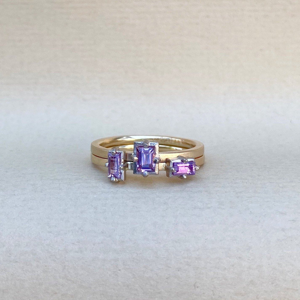 "Mosaic" Purple Pink Pastel Sapphire Stacking Ring Ring JasonRee 