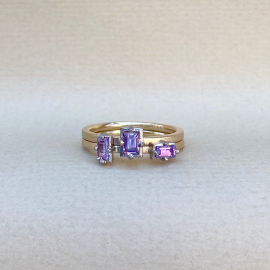 "Mosaic" Purple Pink Pastel Sapphire Stacking Ring Ring JasonRee