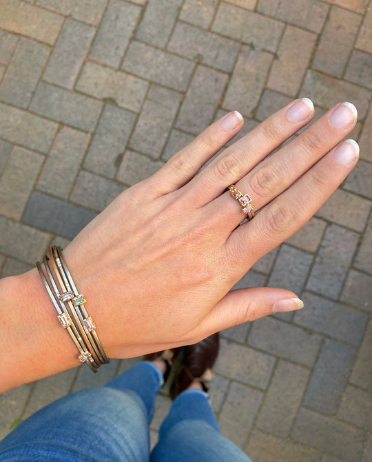 "Mosaic" Yellow and Pink Sapphire Stacking Ring Ring JasonRee