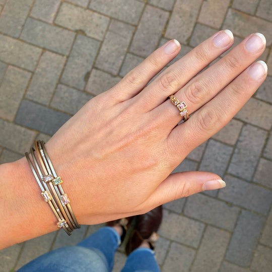 "Mosaic" Purple Pink Pastel Sapphire Stacking Ring Ring JasonRee