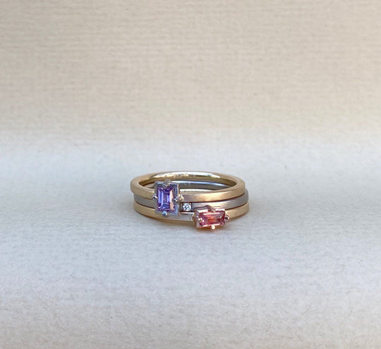 "Mosaic" Orange Sapphire Stacking Ring Ring JasonRee