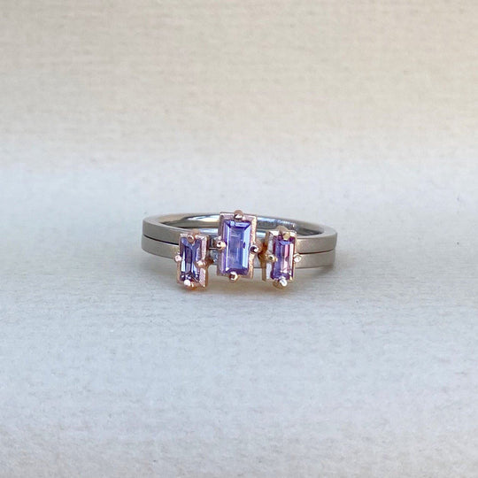 "Mosaic" Pink Purple Sapphire Stacking Ring Ring JasonRee