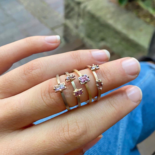 "Mosaic" Pink and Purple Sapphire Stacking Ring Ring JasonRee