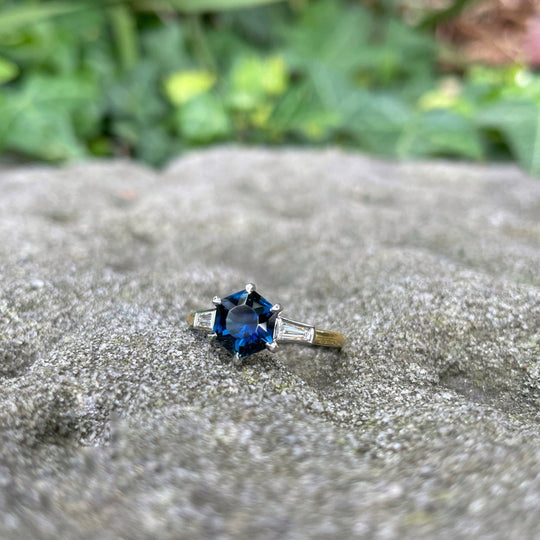 ‘Beatrix’ Australian 1.81ct Hex Sapphire & diamond ring Jason Ree Design