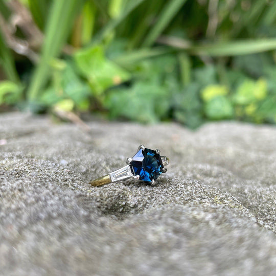 ‘Beatrix’ Australian 1.81ct Hex Sapphire & diamond ring Jason Ree Design