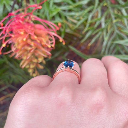 ‘Tempest’ 1.99ct Australian blue sapphire rose gold ring Ring Jason Ree Design