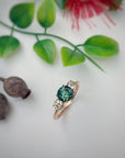 ‘HighWire Trilogy’ 1.33ct Australian Green sapphire & Argyle diamond ring Ring Jason Ree Design