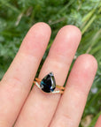 ‘HighWire Tear-drop’ 3.52ct pear-cut Australian dark blue sapphire ring Ring Jason Ree Design