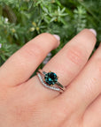 Round brilliant-cut 1.57ct Teal Australian Sapphire HighWire ring Ring Jason Ree Design