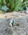 "Infinity Edge" Australian Freeform Sapphire Ring on stone