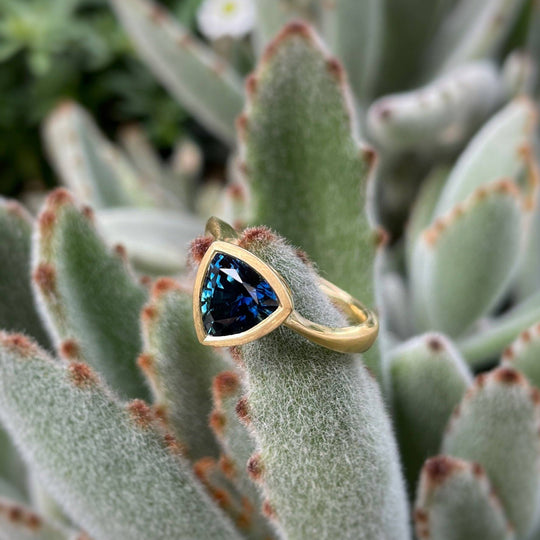 "Tangent" 1.78ct Australian Blue Trilliant Sapphire Ring Ring JasonRee