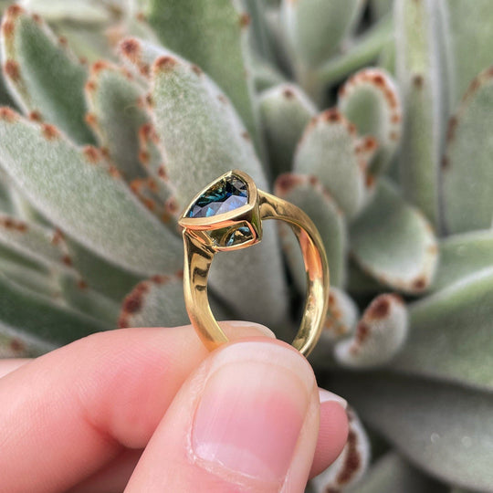 "Tangent" 1.78ct Australian Blue Trilliant Sapphire Ring Ring JasonRee