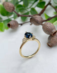 ‘Remy’ 1.23ct Blue Green Australian Sapphire & Diamond Ring