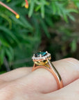 ‘Zipporah’ 1.30ct Teal Australian Sapphire Halo Ring Ring Jason Ree Design
