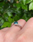 ‘La Mer’ 0.90ct deep Teal Australian Sapphire 18ct white gold ring Jason Ree Design