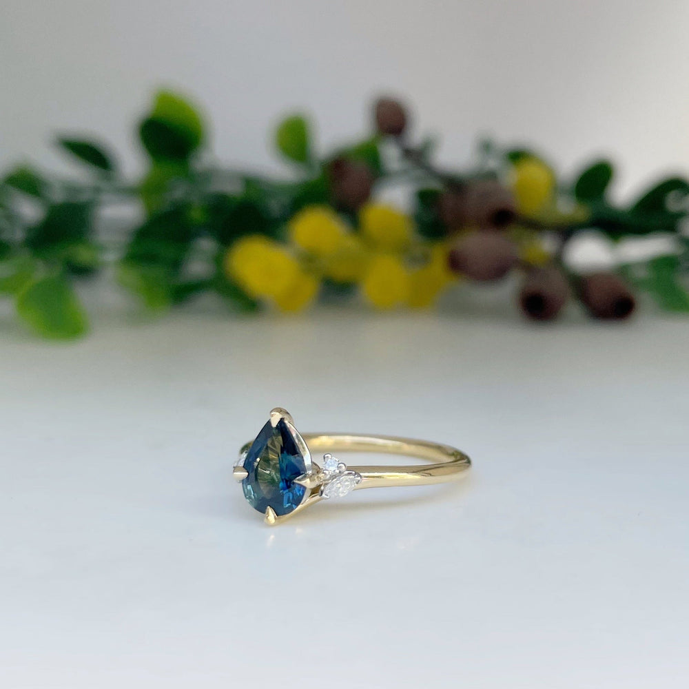 ‘Mistral’ 0.98ct Australian Pear-Cut Sapphire & Diamond Ring Ring Jason Ree Design 