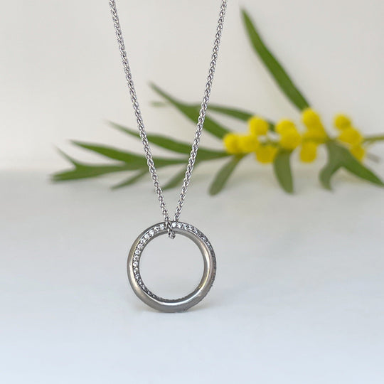 ''Mobius'' Diamond & White Gold Pendant Pendant Jason Ree Design