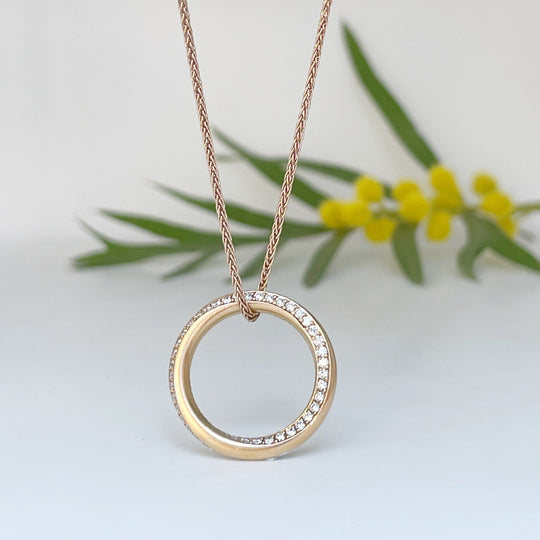 ''Mobius" Rose Gold & Diamond Pendant / Ring Pendant Jason Ree Design