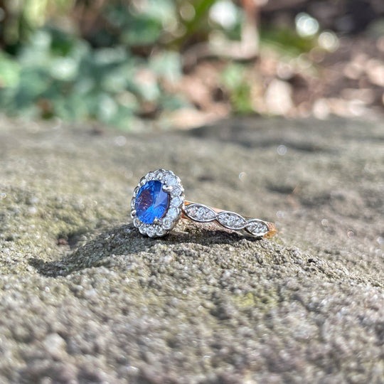 "Periwinkle" Sapphire & Diamond Engagement Ring Ring JasonRee