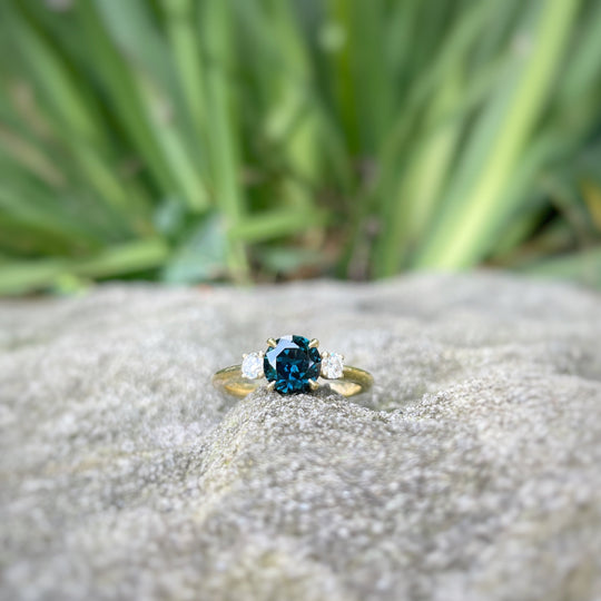 ‘Riverina Round’ 1.11ct Australian Blue sapphire & diamond ring Ring Jason Ree Design