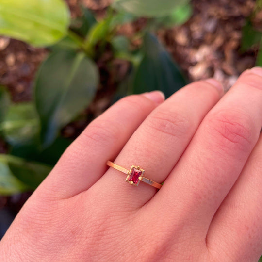 "Mosaic" Orange Sapphire Stacking Ring | Rose Gold Ring JasonRee