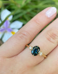 ‘Riverina’ Australian Blue/Green Sapphire & Diamond Ring