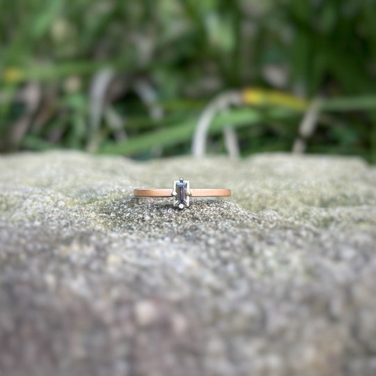 "Mosaic" Purple Grey Sapphire Stacking Ring | Rose Gold Ring JasonRee