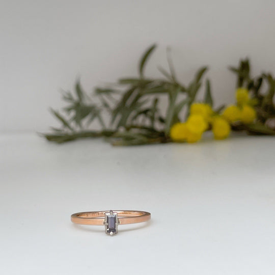 "Mosaic" Purple Grey Sapphire Stacking Ring | Rose Gold Ring JasonRee