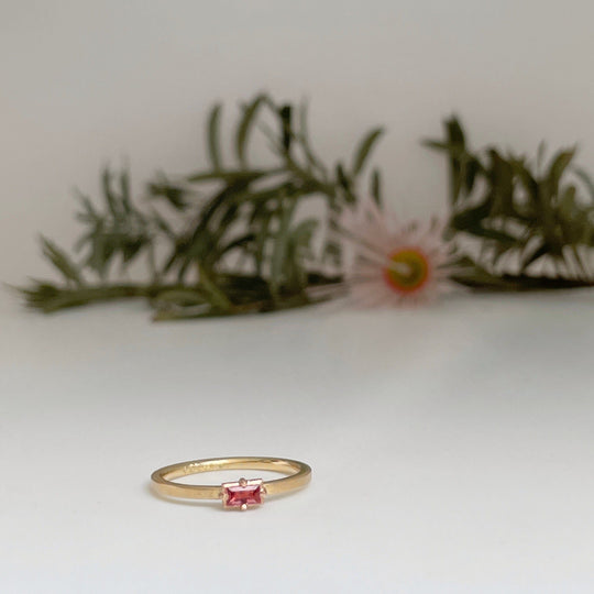 "Mosaic" Orange Sapphire Stacking Ring | Yellow Gold Ring JasonRee