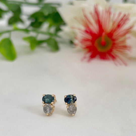 ‘Zoya’ Australian sapphire & salty diamond earring / necklace set Earrings Jason Ree Design