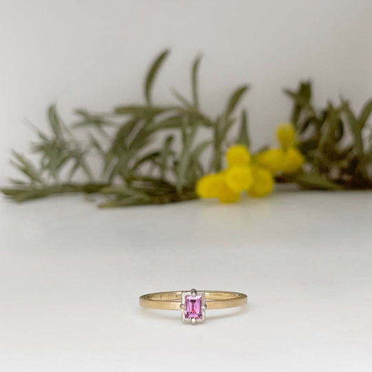 "Mosaic" Pink Purple Sapphire Stacking Ring | White Gold Ring JasonRee