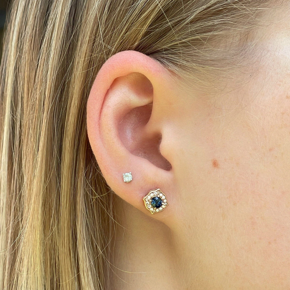'Ogee' Australian Blue Sapphire Rose Gold Earrings Earrings Jason Ree Design