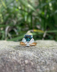 "Monaco" 1.99ct Australian Sapphire and Baguette Diamond Fan Ring Ring JasonRee